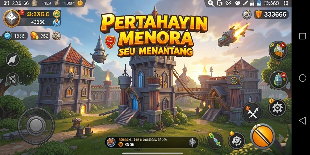 Tampilan menakjubkan dari gameplay Tower Defense di 333666.