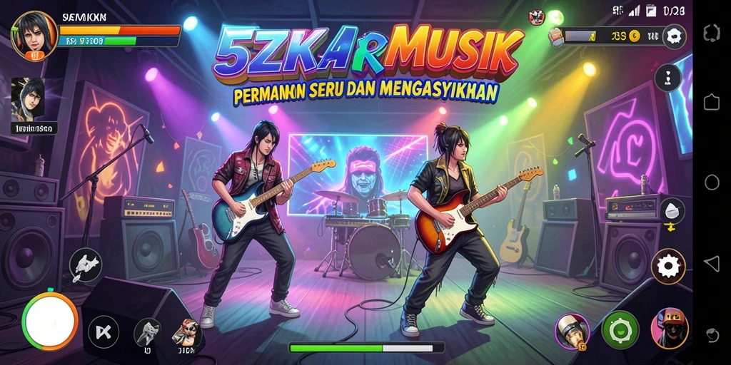 Tangkapan layar gameplay <strong>5ZK</strong> dengan pemain menikmati musik.