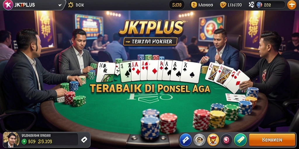 Tampilan gameplay poker JKTPLUS yang menarik dan dinamis.