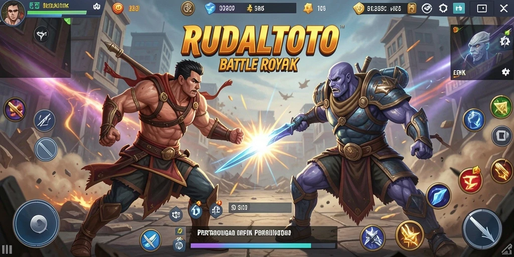 Gameplay RUDALTOTO yang mendebarkan dalam pertempuran Battle Royale.