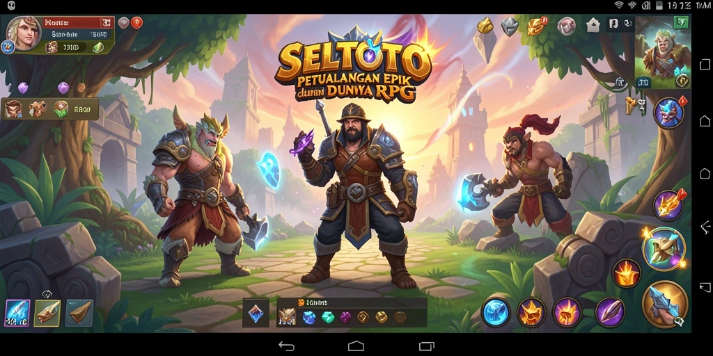 Tampilkan gameplay menegangkan dalam petualangan RPG.